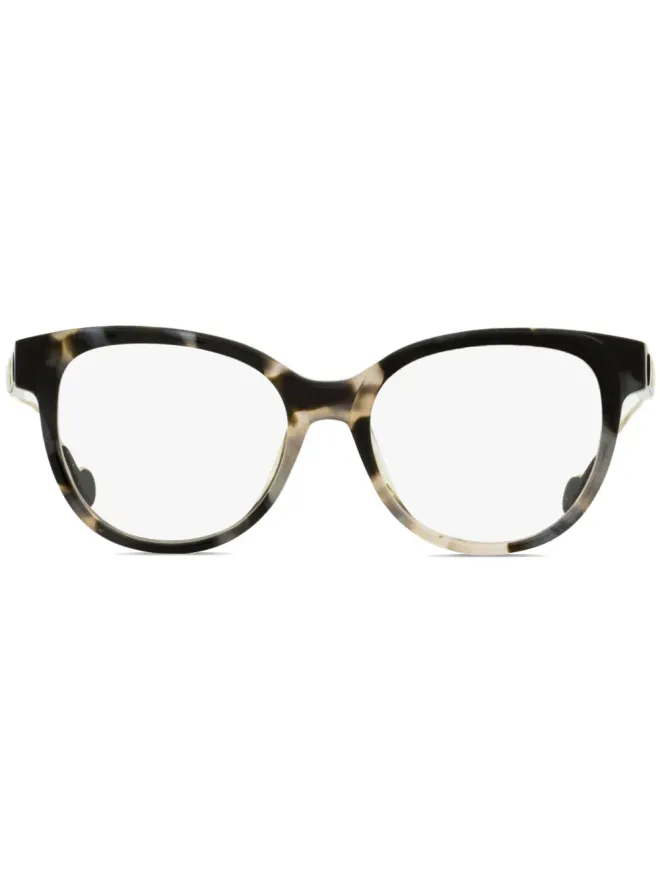 Moncler Eyewear Moncler Eyewear パントスべっ甲柄フレーム眼鏡の商品画像