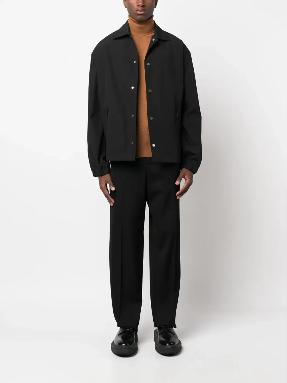 Zegna ロールネック ファインニット ジャンパー ブラウン - 画像2