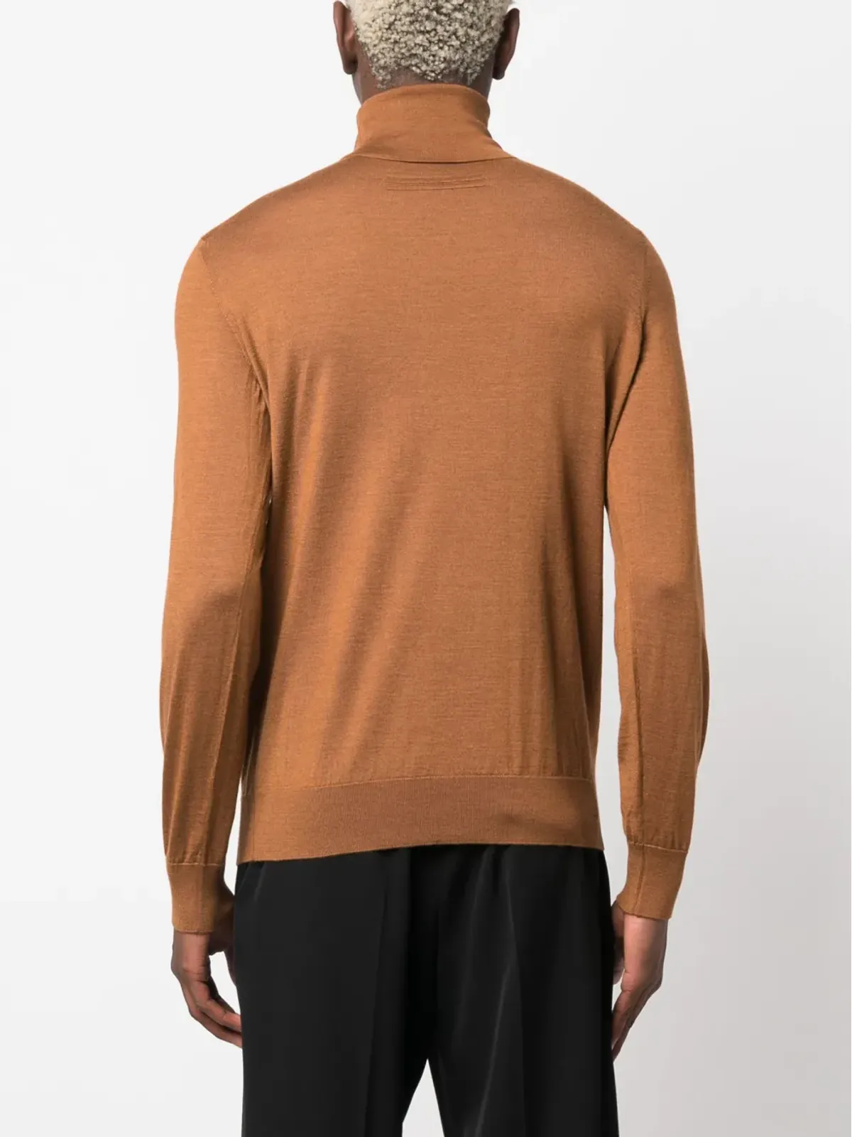 Zegna ロールネック ファインニット ジャンパー ブラウン - 画像4