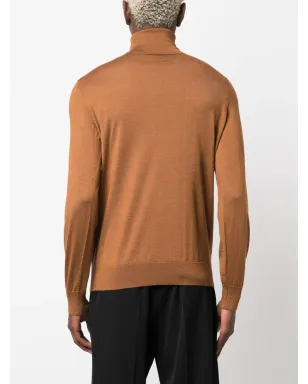 Zegna ロールネック ファインニット ジャンパー ブラウン - サムネイル4
