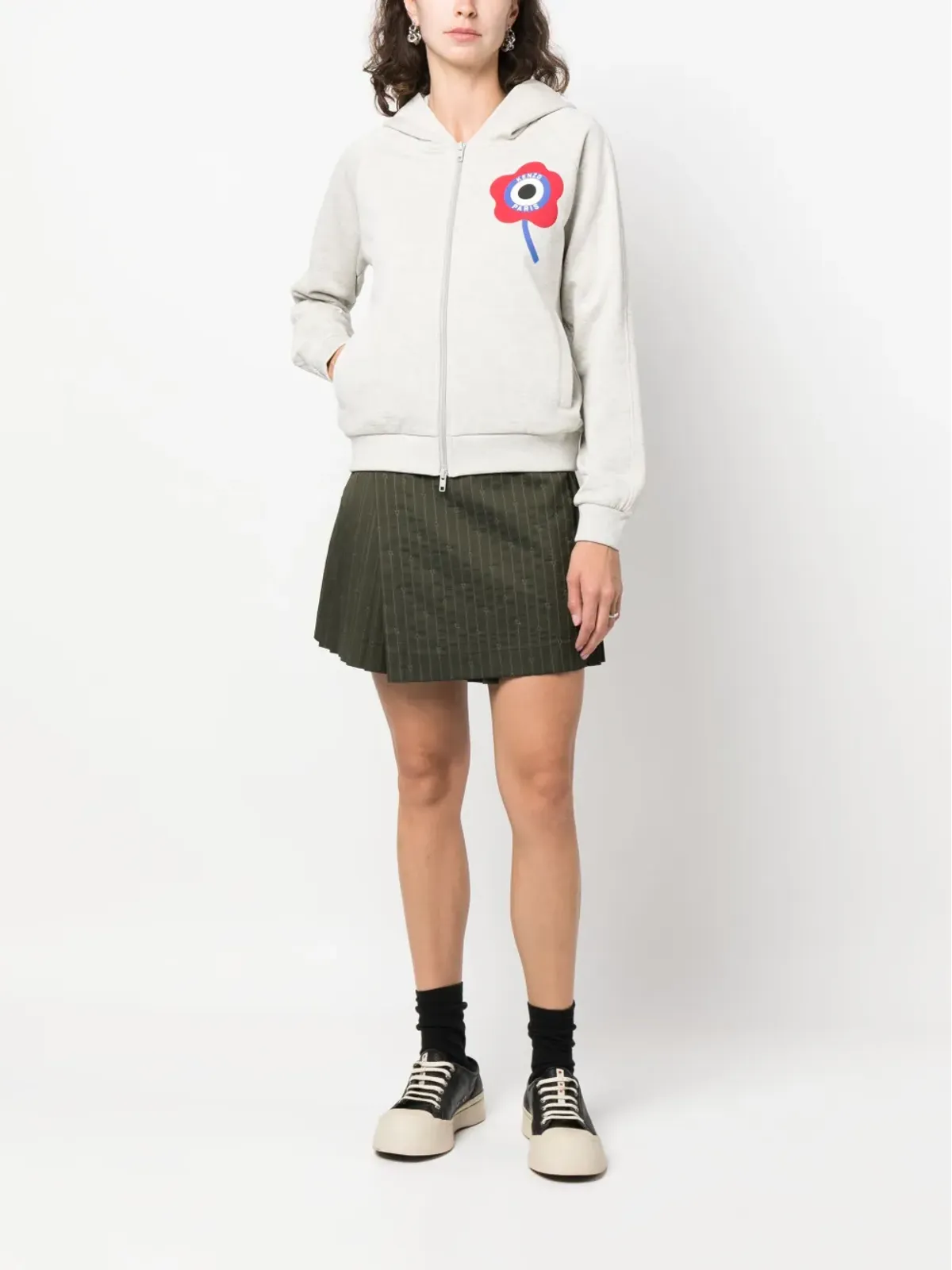 Kenzo ロゴプリント ジップアップパーカー - 画像2