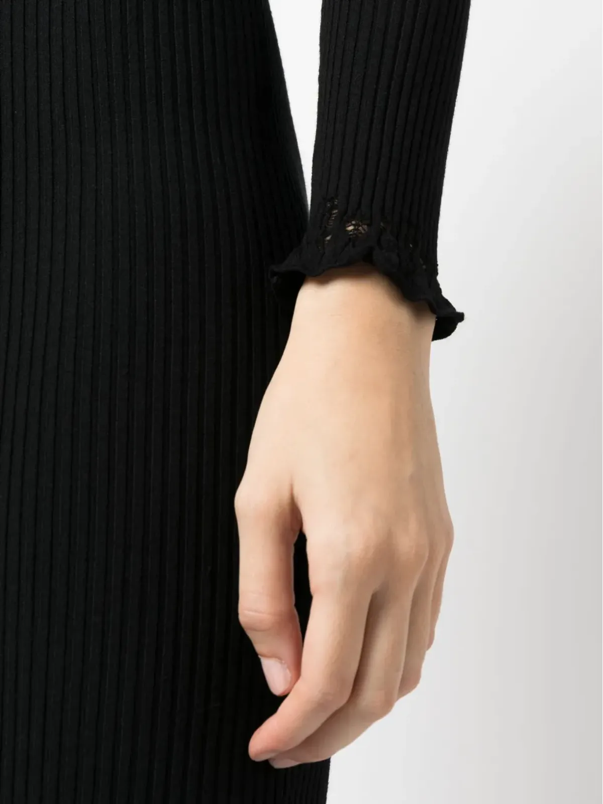 Blumarine オフショルダーリブミディドレス - 画像5