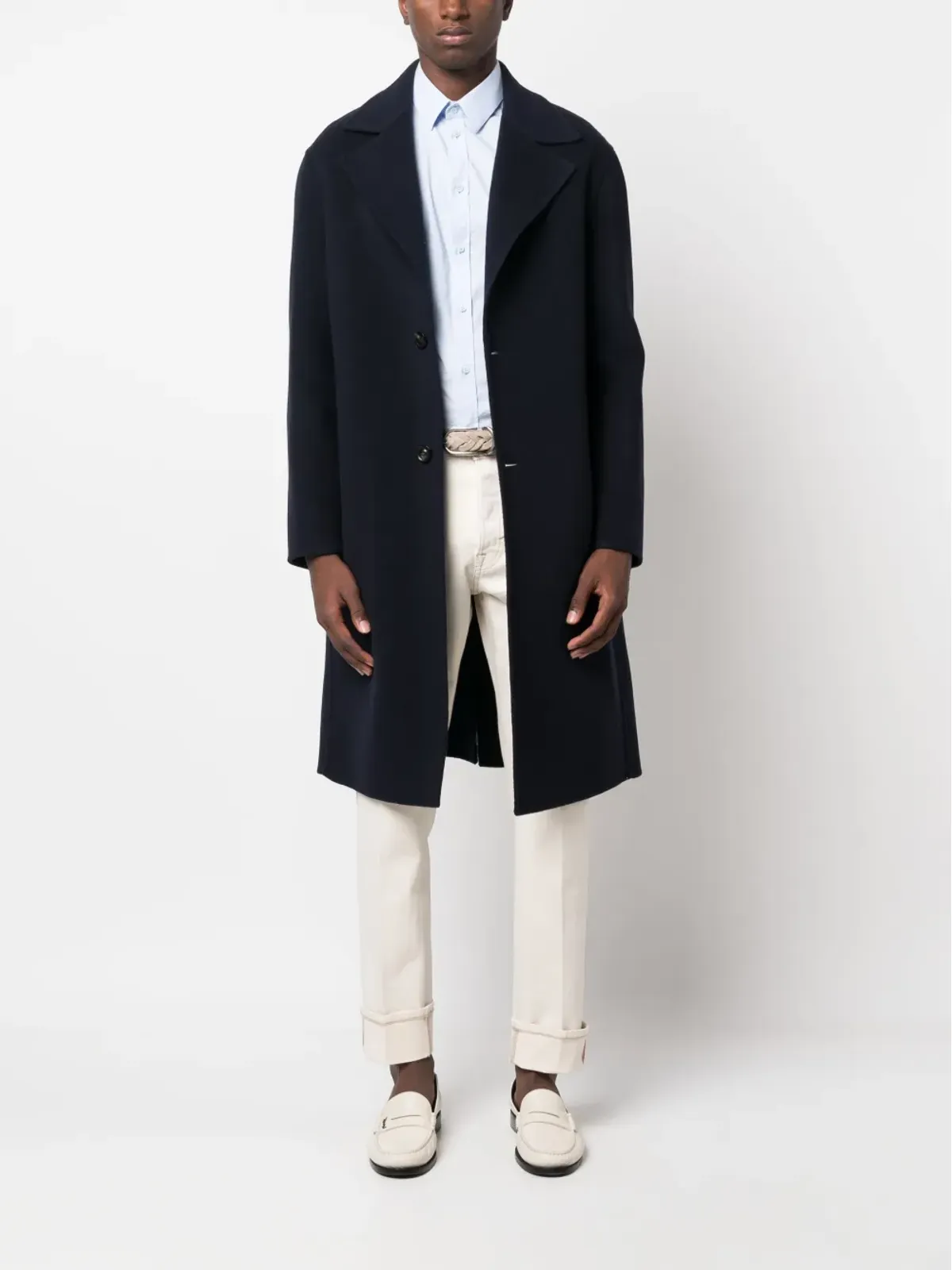 Lardini シングルブレスト ウールブレンド コート - 画像2