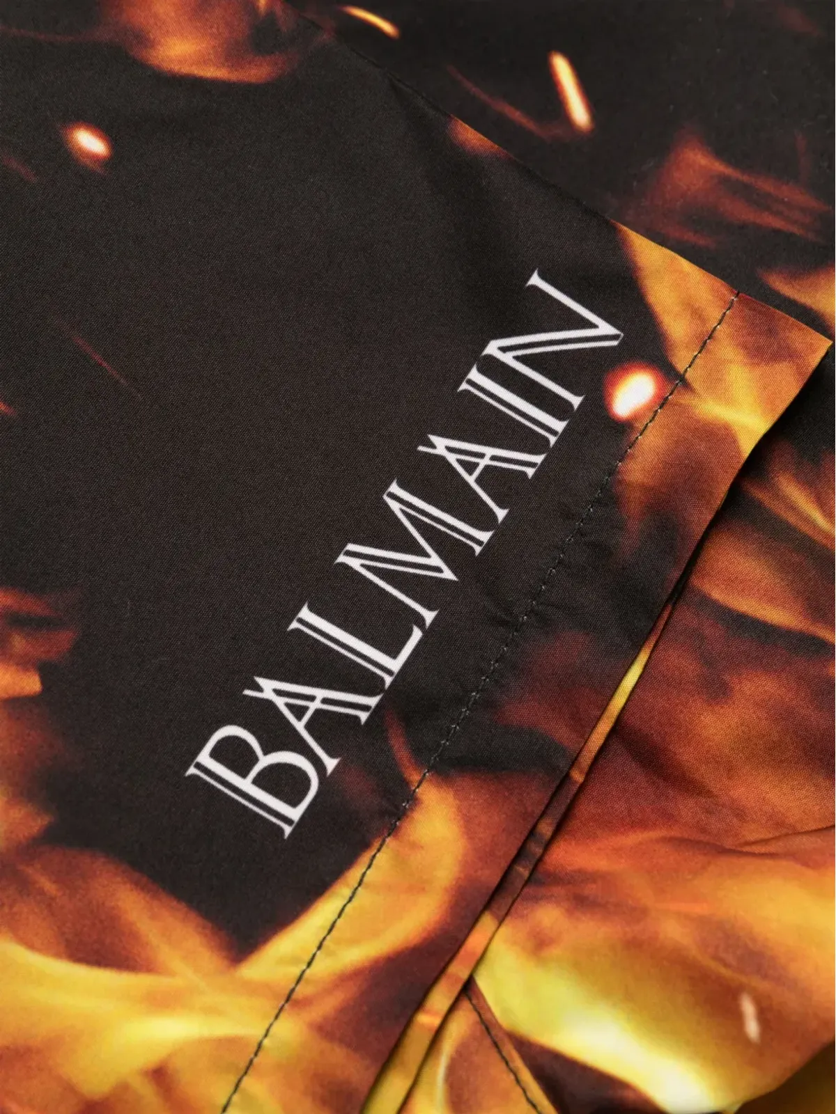 Balmain ロゴプリント ドローコード付きスイムショーツ - ブラック - 画像3