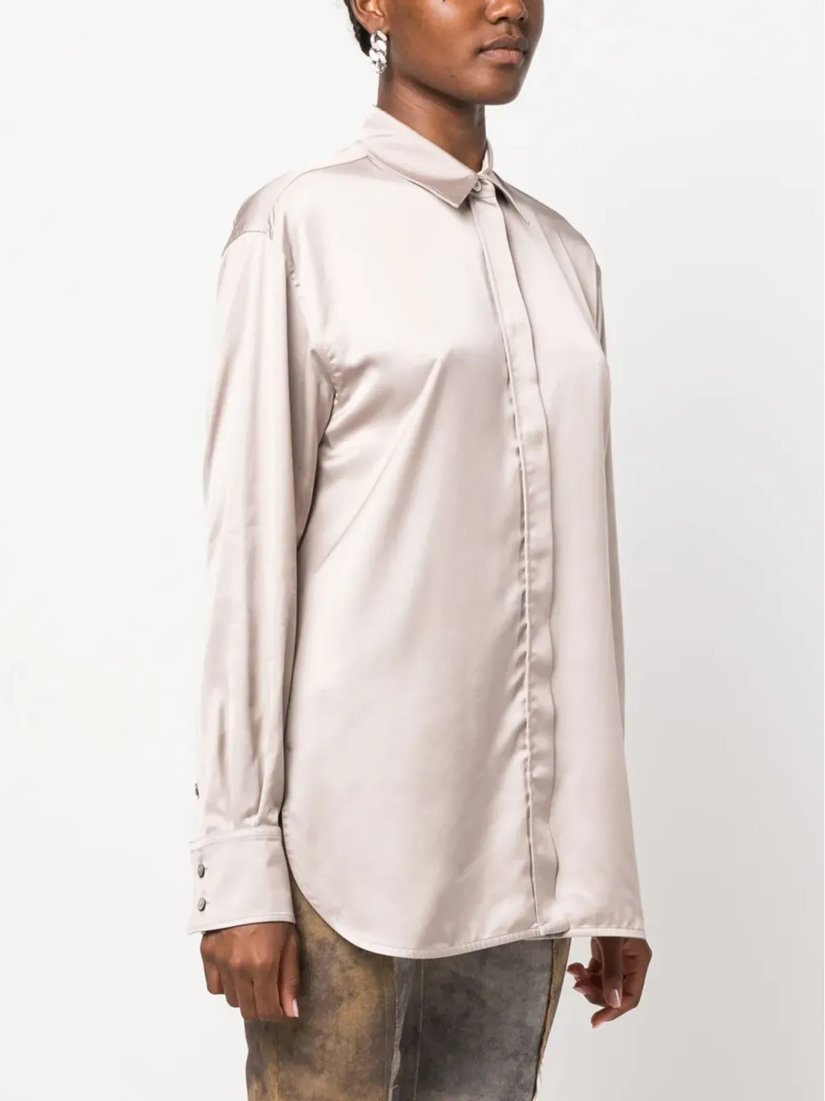 Golden Goose Batilda ボーイフレンド風 サテン仕上げ シャツ - ピンク - 画像3
