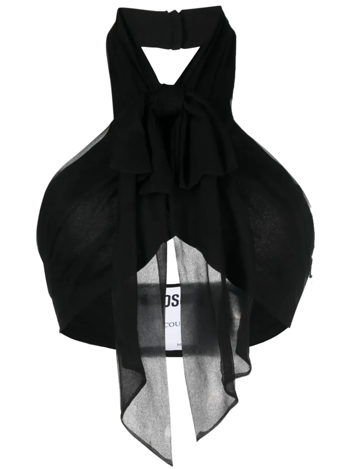 Moschino バックレス シルク クロップトップ - 画像1