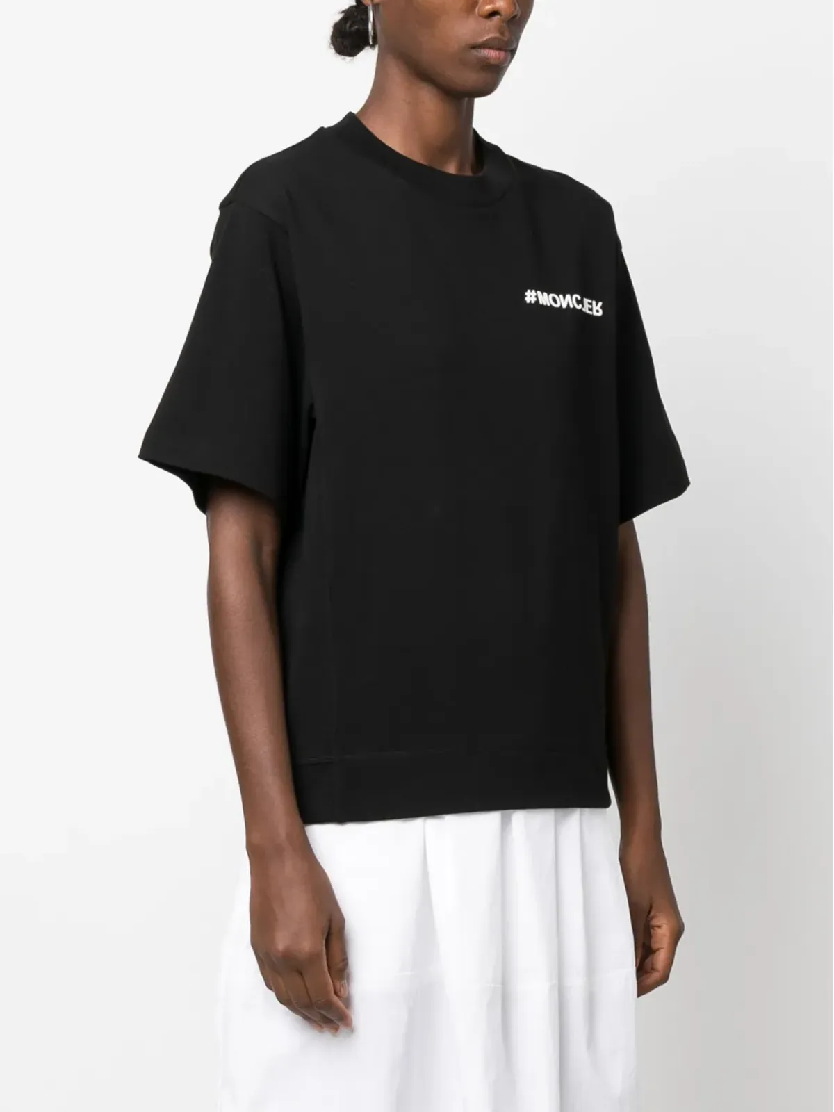 Moncler Grenoble マウンテン ロゴプリント コットン Tシャツ - Black - 画像3