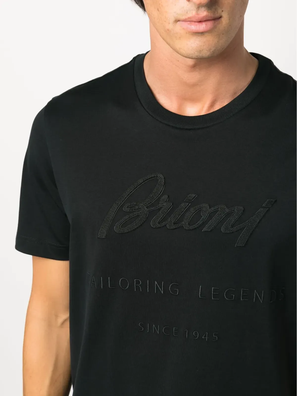 Brioni ロゴ刺繍入り コットン Tシャツ - 画像5