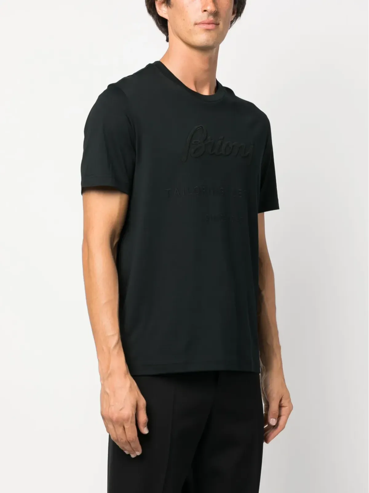 Brioni ロゴ刺繍入り コットン Tシャツ - 画像3