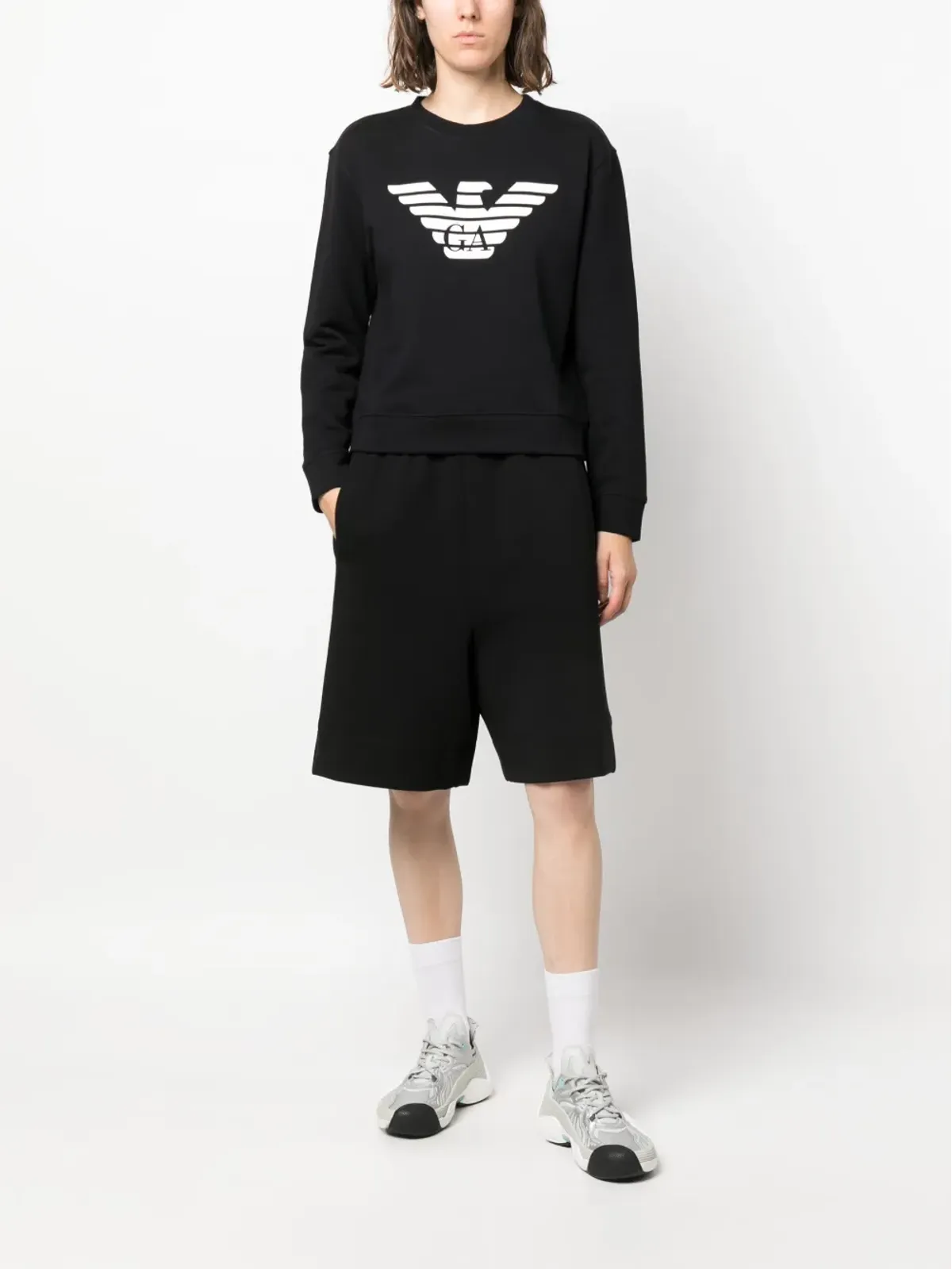 Emporio Armani ロゴプリント コットン スウェットシャツ - 画像2