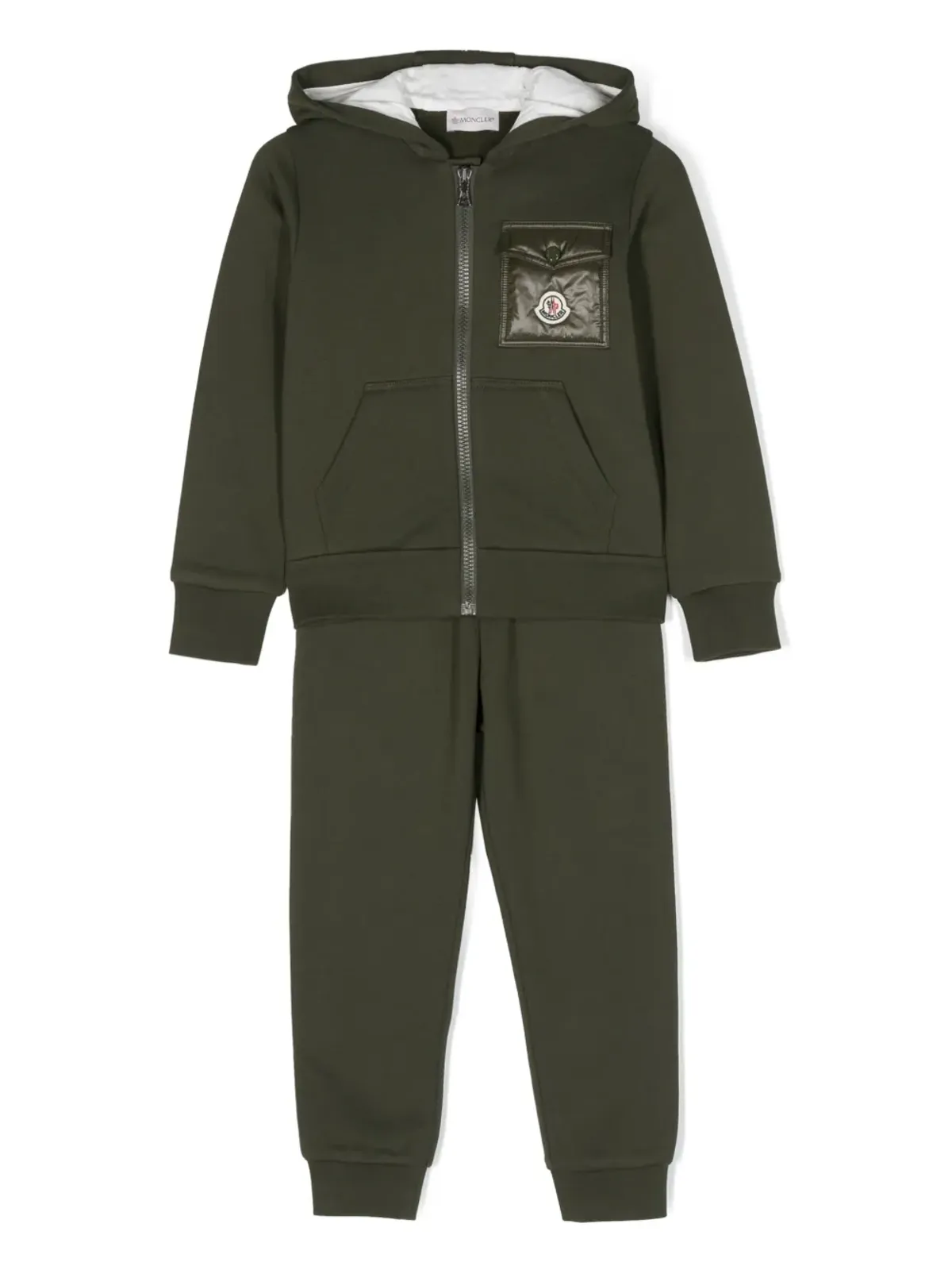 Moncler Enfant ロゴパッチ コットン トラックスーツセット - グリーン - 画像1