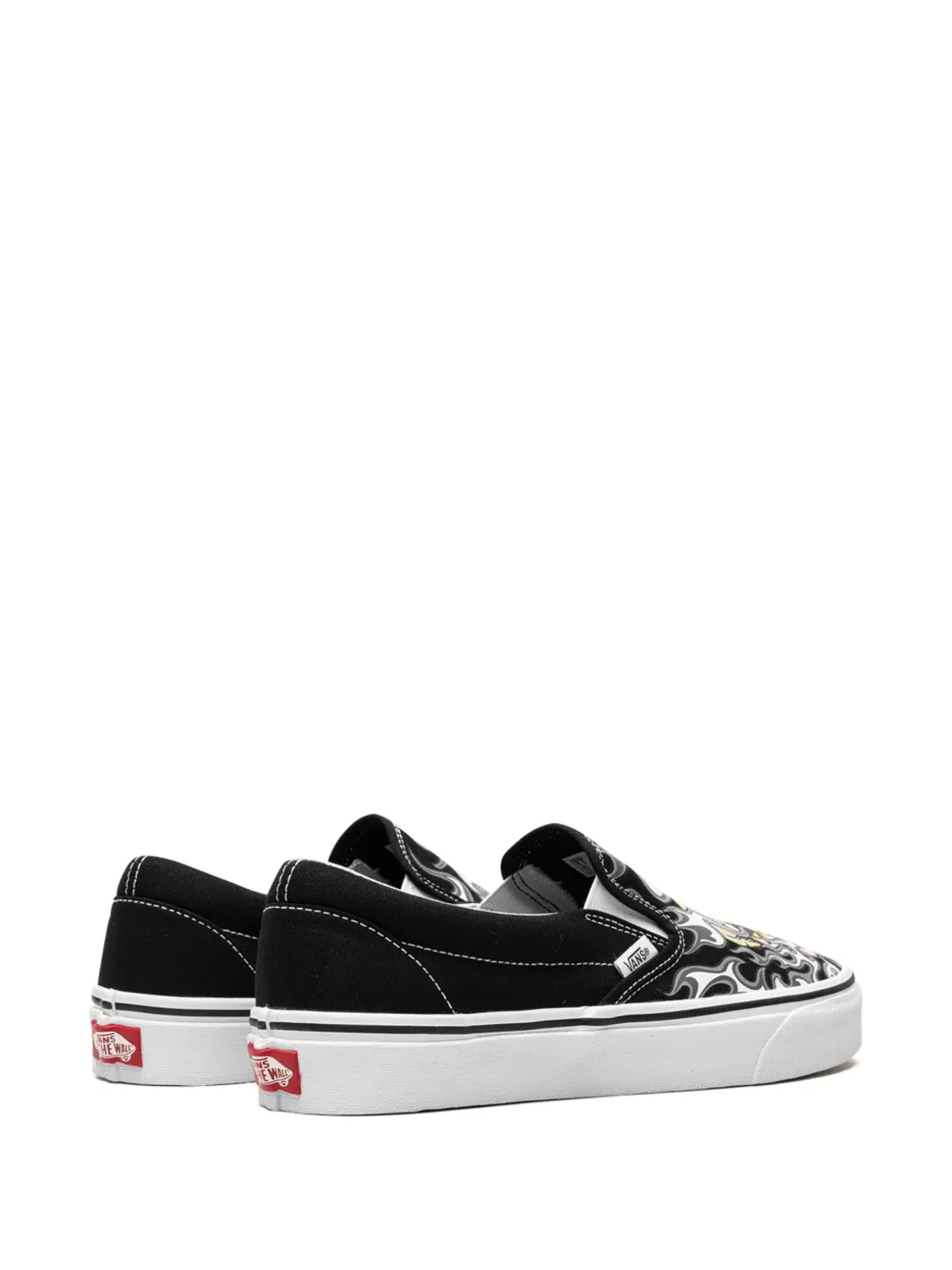 Vans クラシック・スリップオン Flame Skull スニーカー ブラック - 画像3