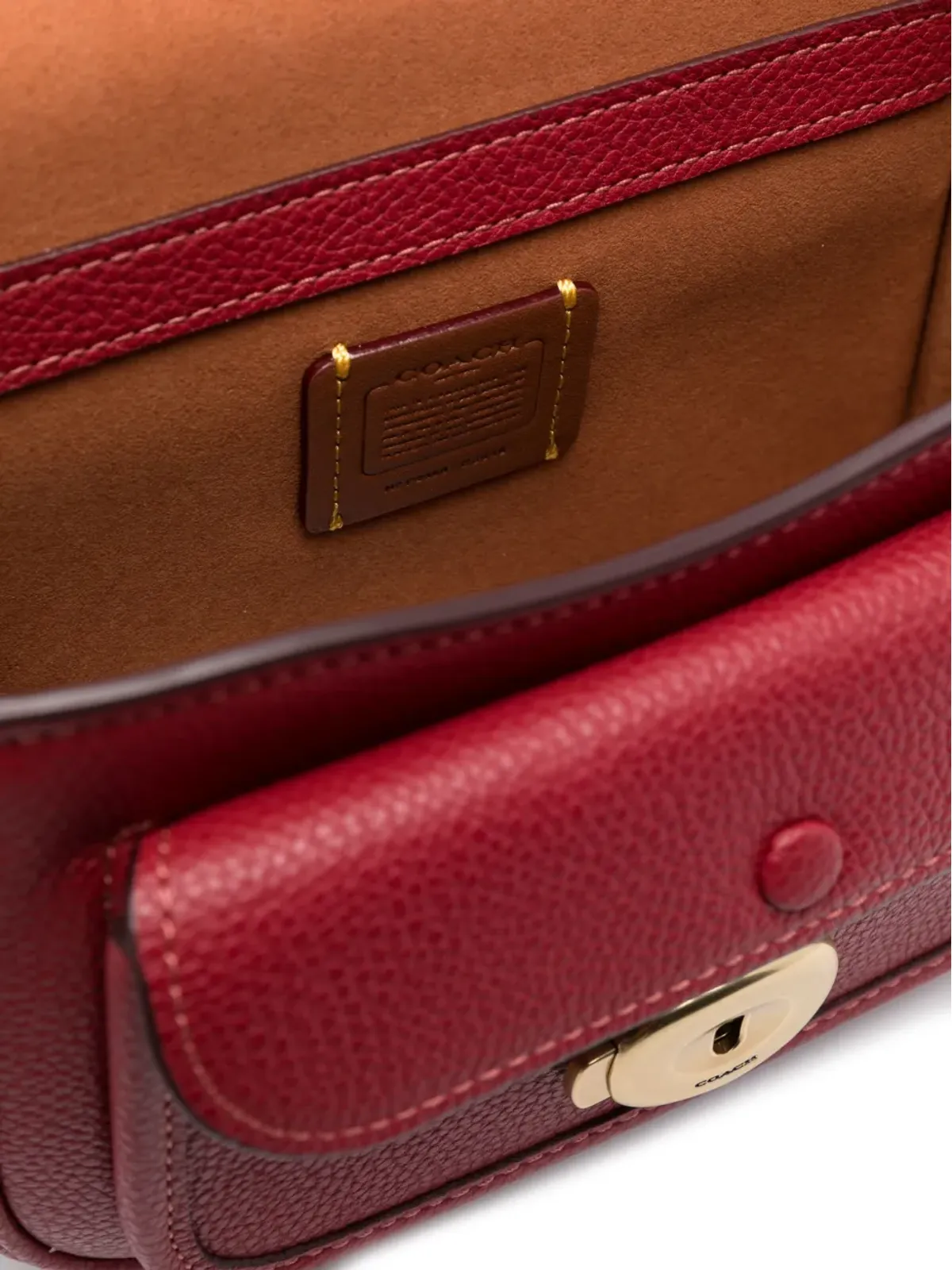 Coach Tabby レザー クロスボディバッグ レッド - 画像5