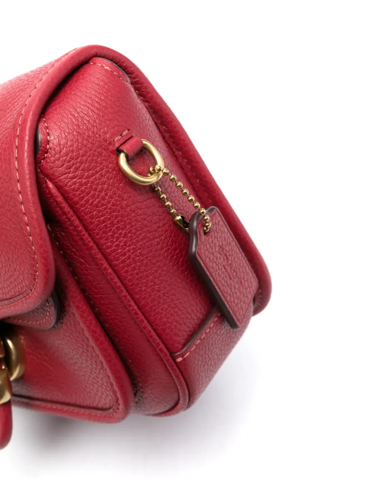 Coach Tabby レザー クロスボディバッグ レッド - 画像4