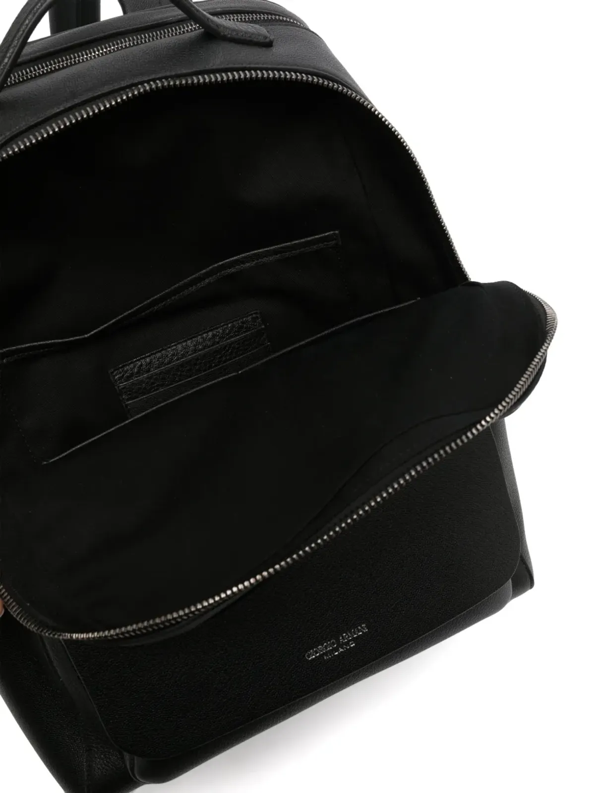 Giorgio Armani ロゴスタンプ レザー バックパック - 画像5