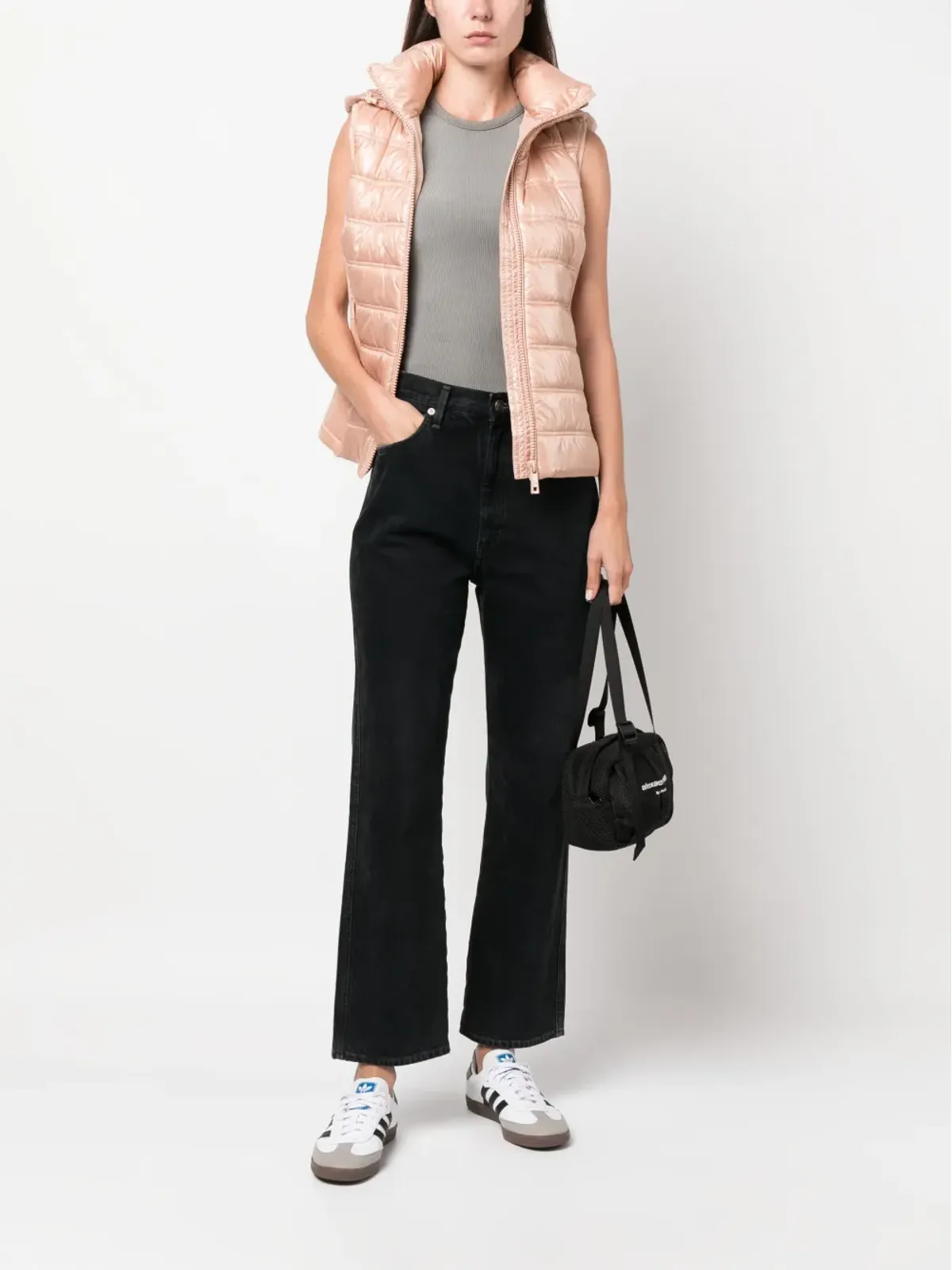 Calvin Klein ジップアップ パッド入りサテン ジレ - 画像2