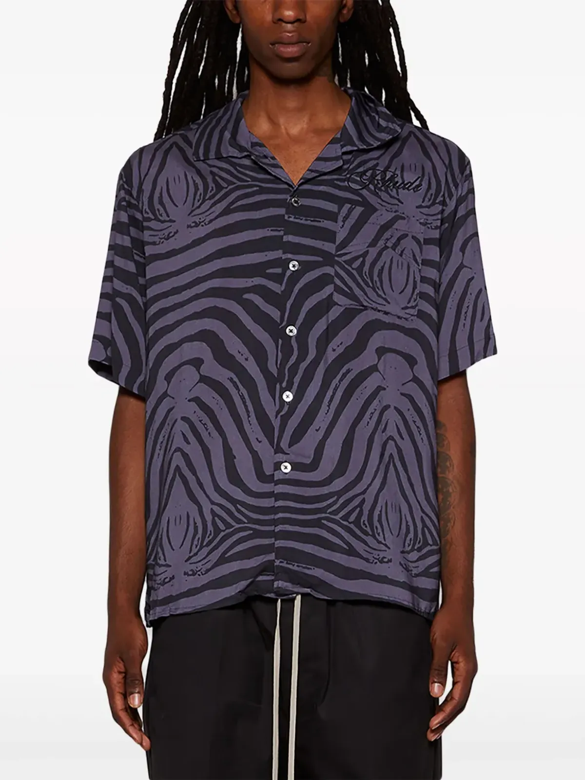 RHUDE ゼブラ柄 半袖シャツ - グレー - 画像4