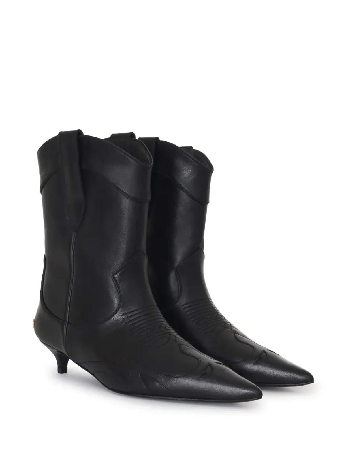 ANINE BING Rae logo-plaque boots - Black - 画像2