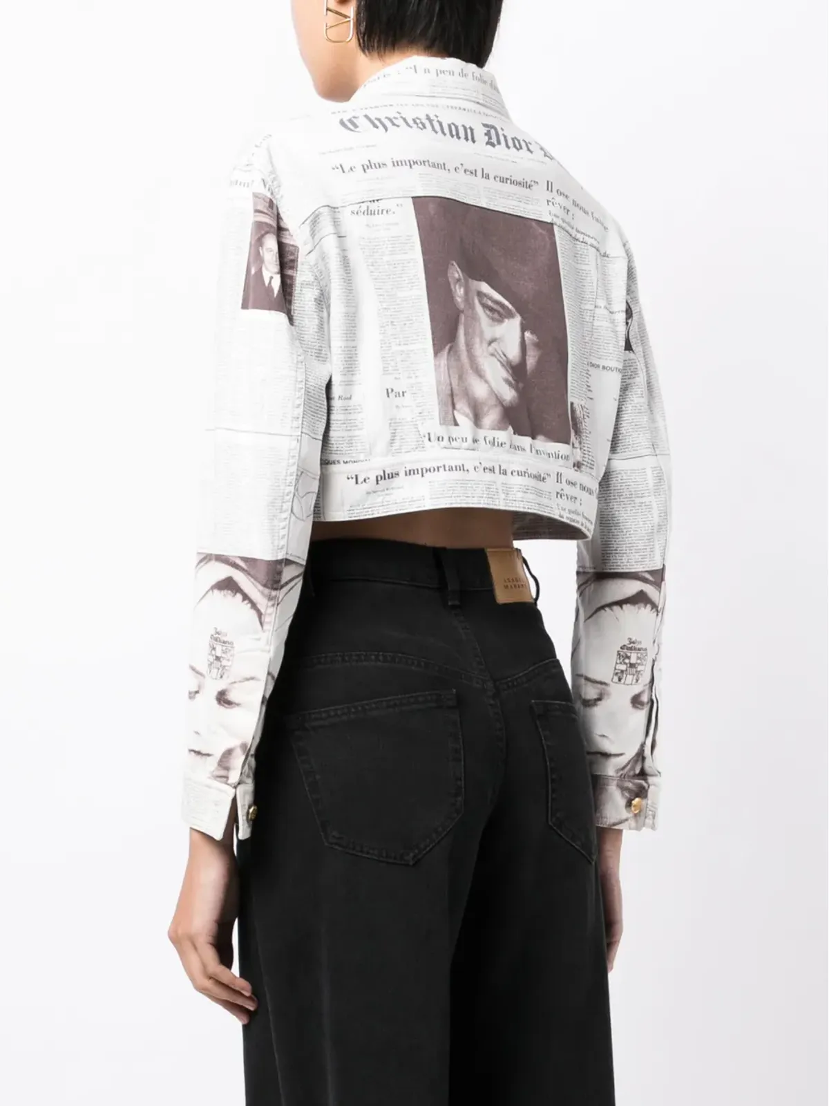 Christian Dior Pre-Owned 紙面柄クロップドジャケット - 画像4