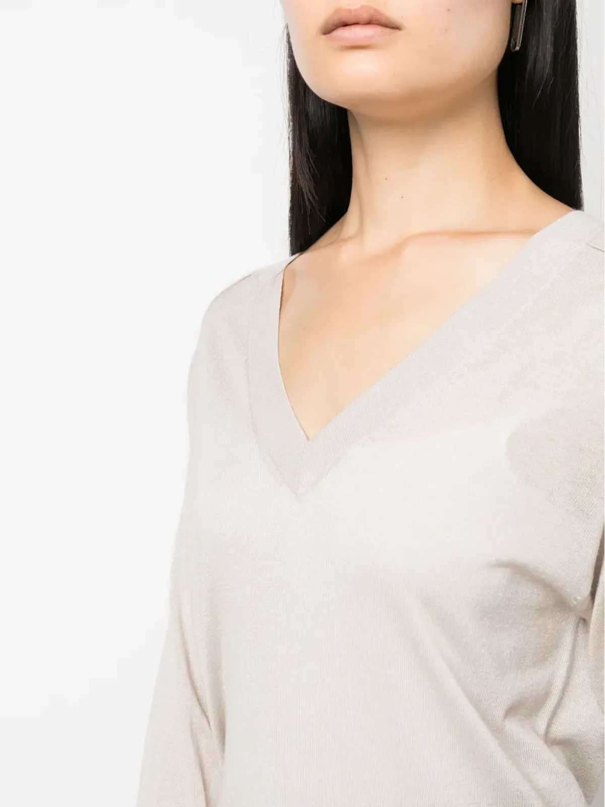Calvin Klein V-neckウールジャンパー - PE9 SILVER GRAY - 画像5