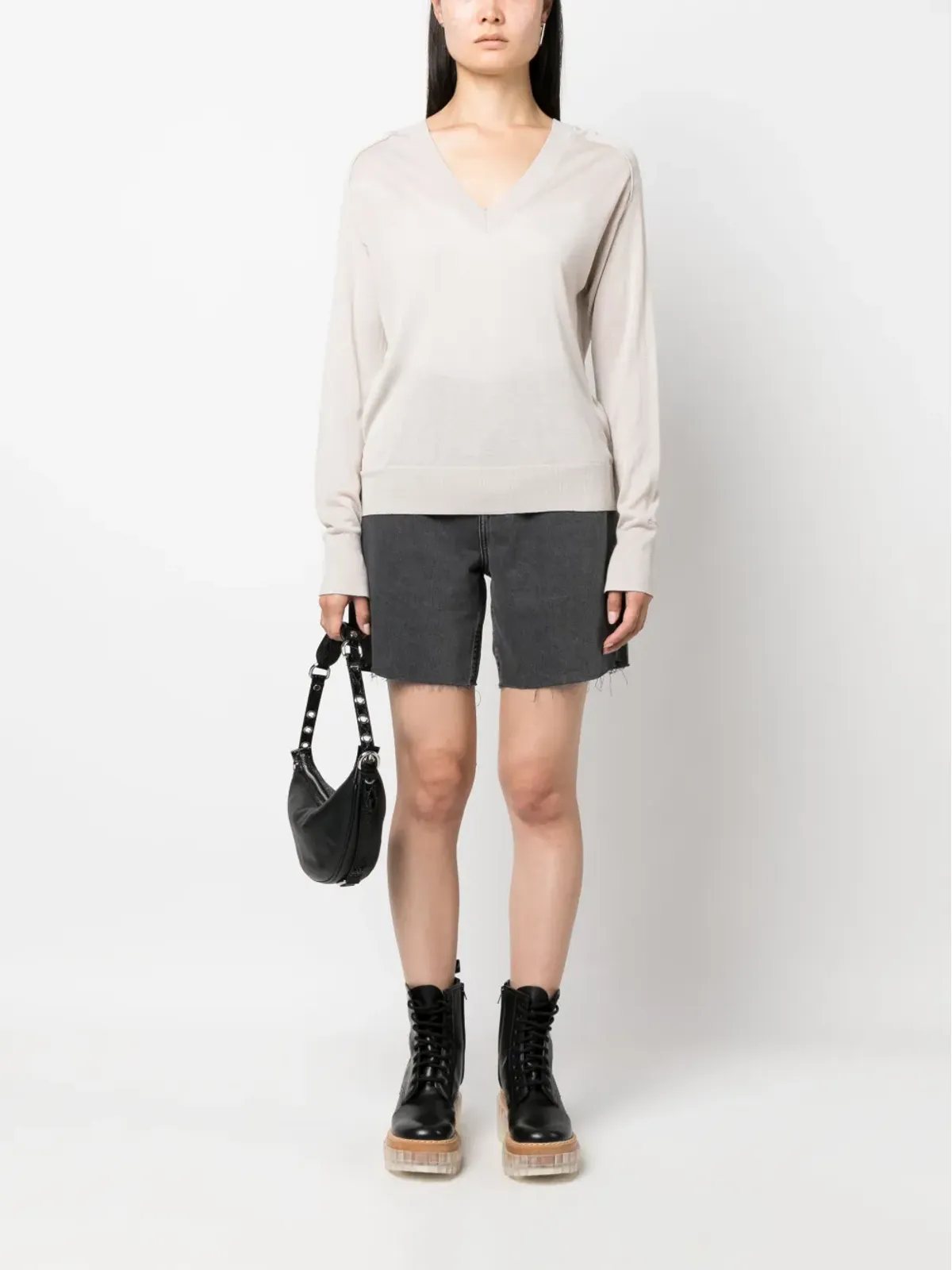 Calvin Klein V-neckウールジャンパー - PE9 SILVER GRAY - 画像2