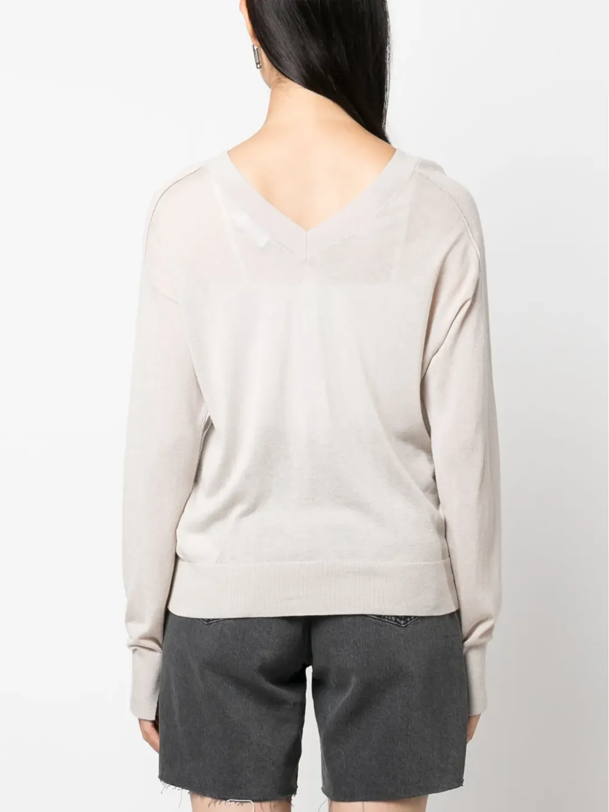 Calvin Klein V-neckウールジャンパー - PE9 SILVER GRAY - 画像4