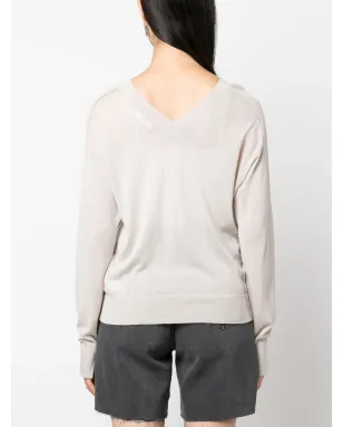 Calvin Klein V-neckウールジャンパー - PE9 SILVER GRAY - サムネイル4