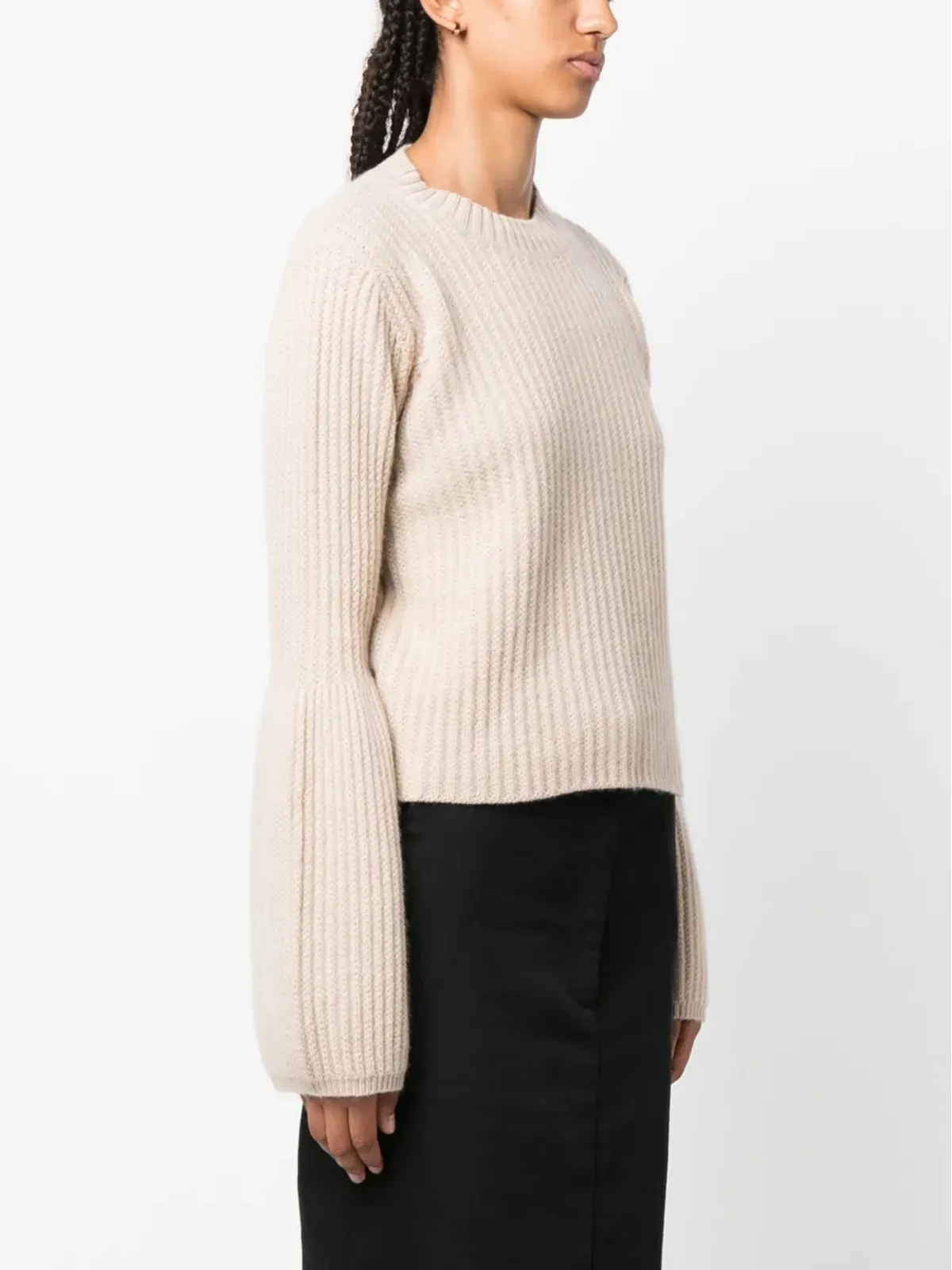 Allude フィッシャーマンズニット ビショップスリーブ セーター - 画像3