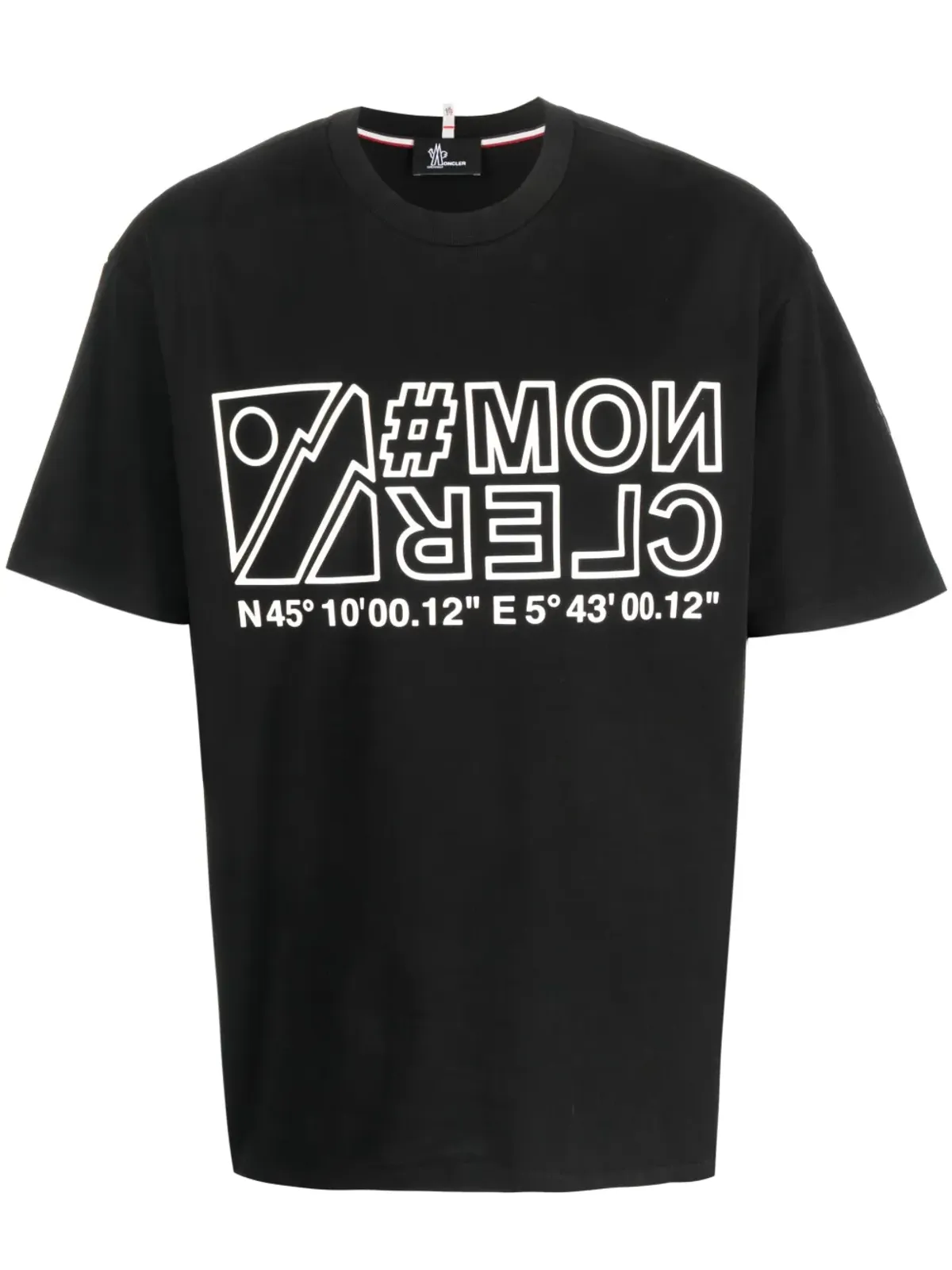 Moncler Grenoble ロゴプリント コットン Tシャツ ブラック - 画像1