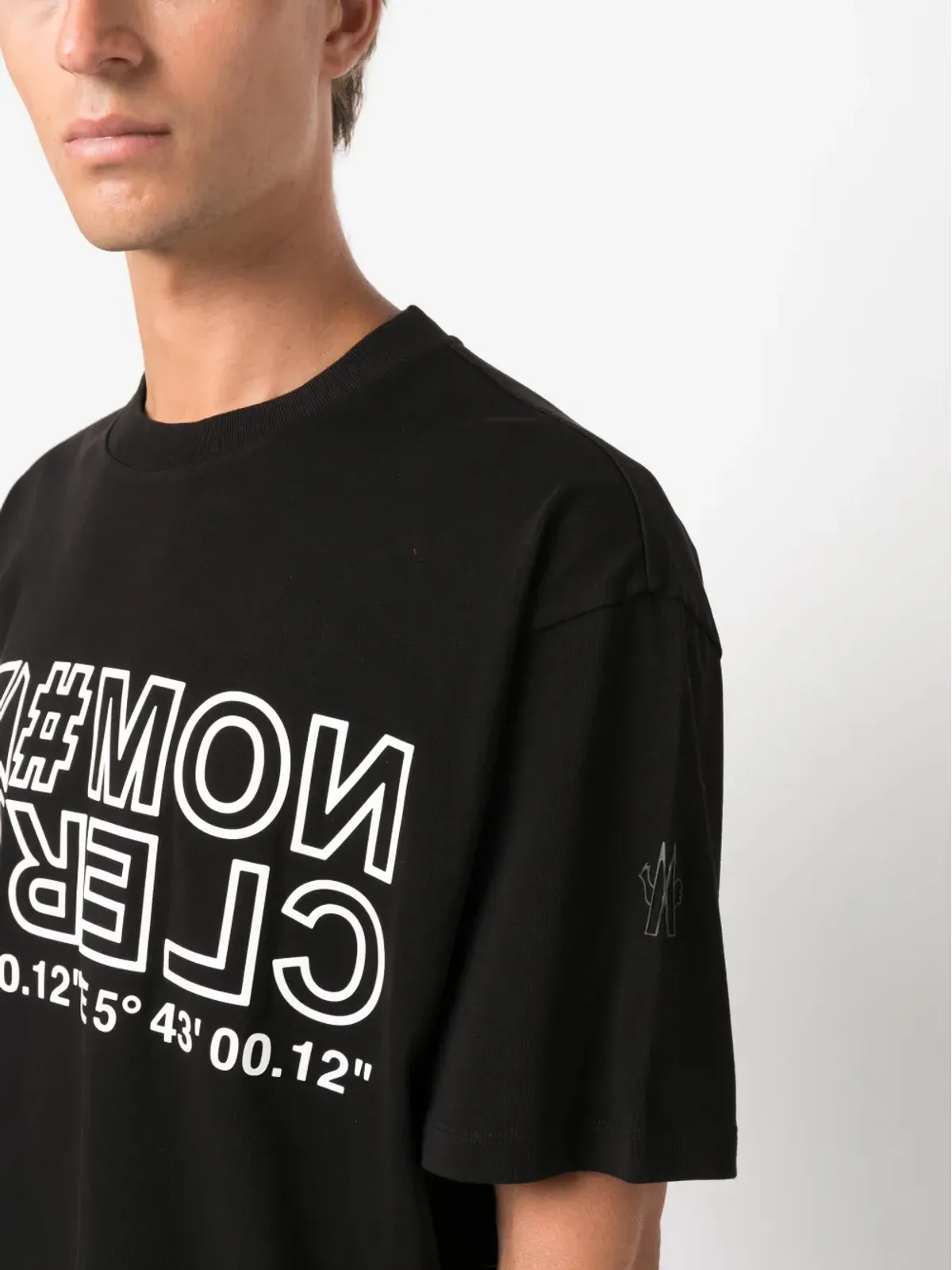 Moncler Grenoble ロゴプリント コットン Tシャツ ブラック - 画像5