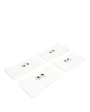 Anya Hindmarch embroidered-motif linen napkins (set of four) - White - サムネイル1