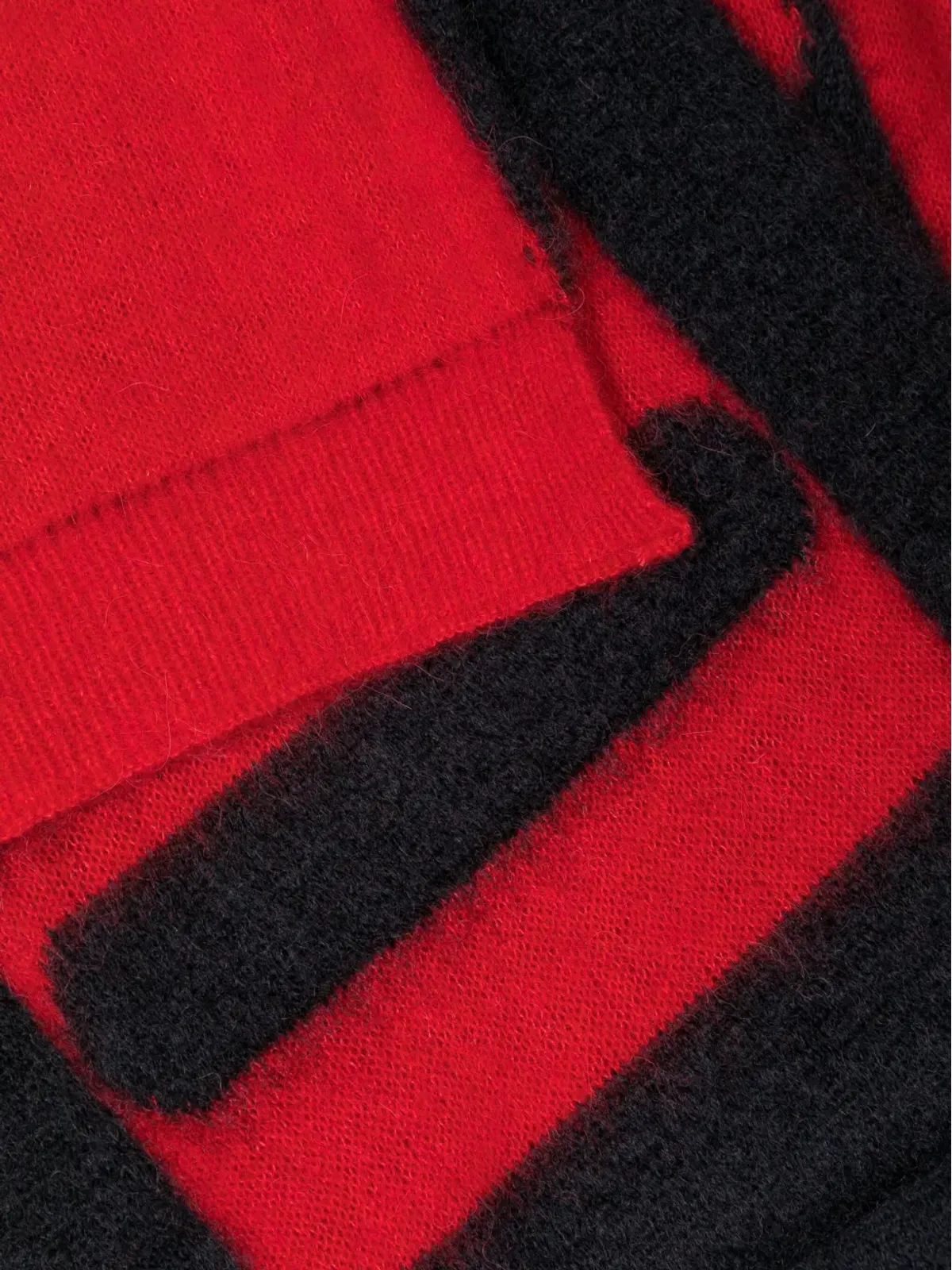 Lanvin ブラッシュド・インターシャ編みスカーフ - レッド - 画像2