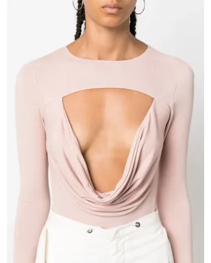 ALESSANDRO VIGILANTE カットアウト・カウルエフェクト ボディスーツ（ピーチピンク） - サムネイル5