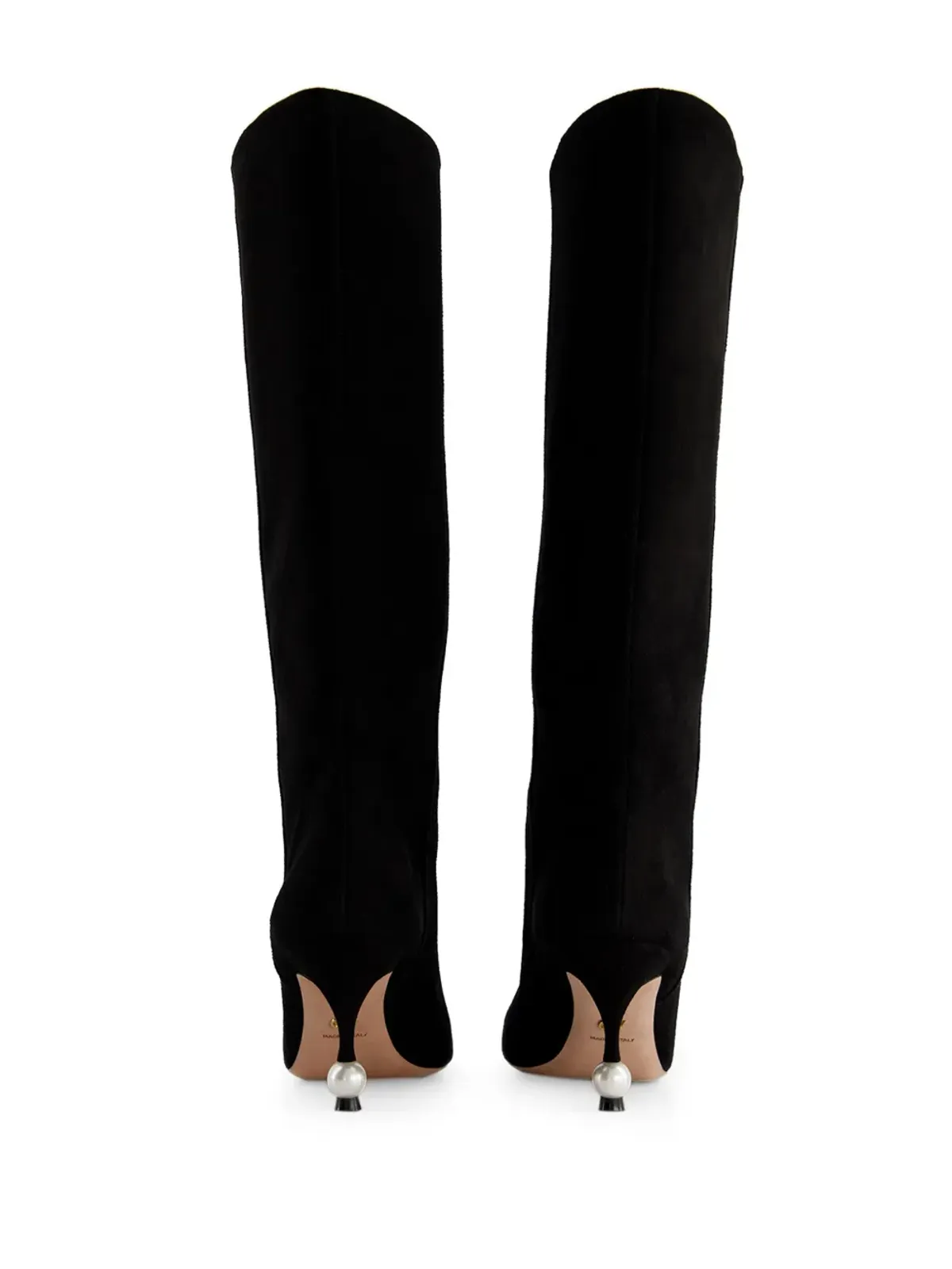 Giambattista Valli パールヒール付きスエードブーツ - 画像3