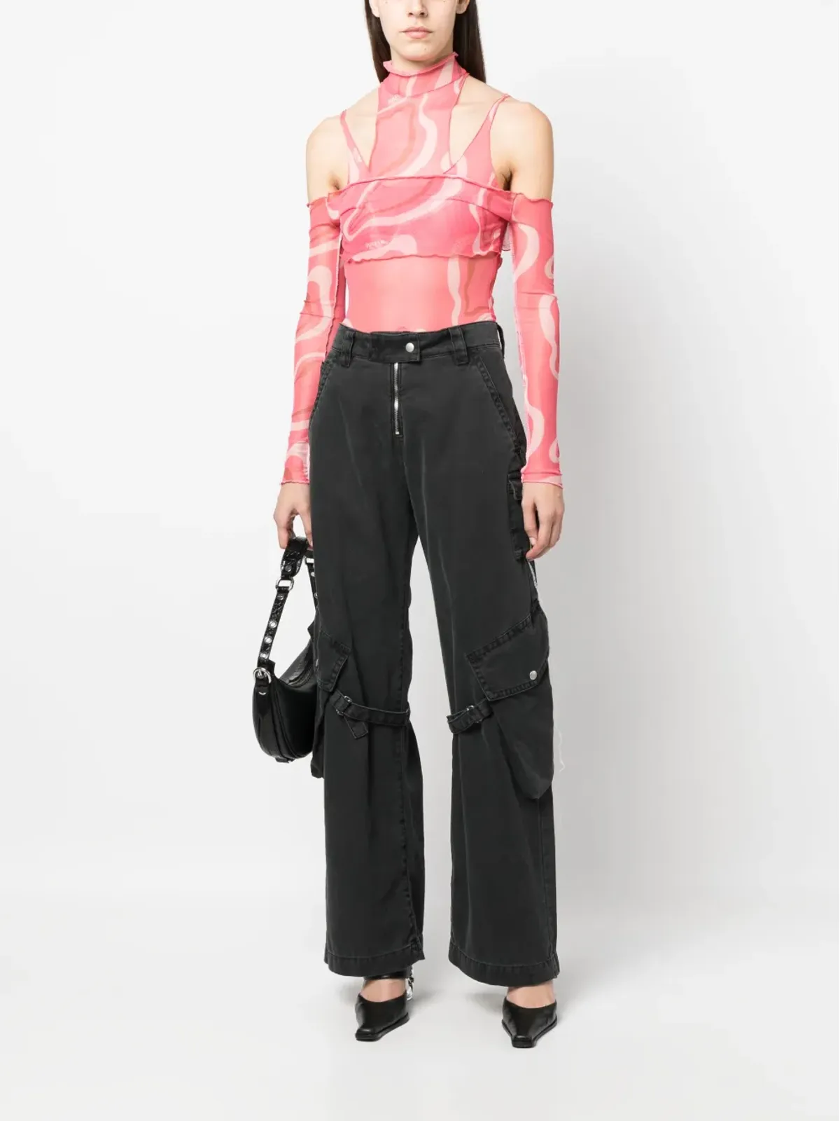 JULFER Janet wave-print bodysuit - Pink - 画像2