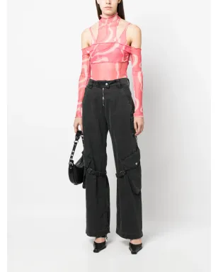 JULFER Janet wave-print bodysuit - Pink - サムネイル2