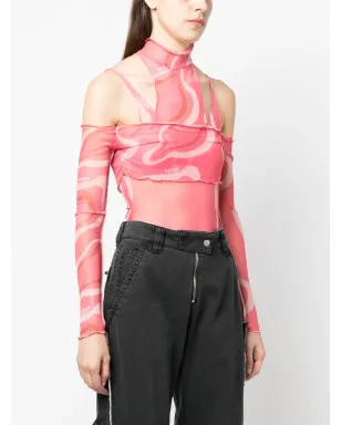 JULFER Janet wave-print bodysuit - Pink - サムネイル3