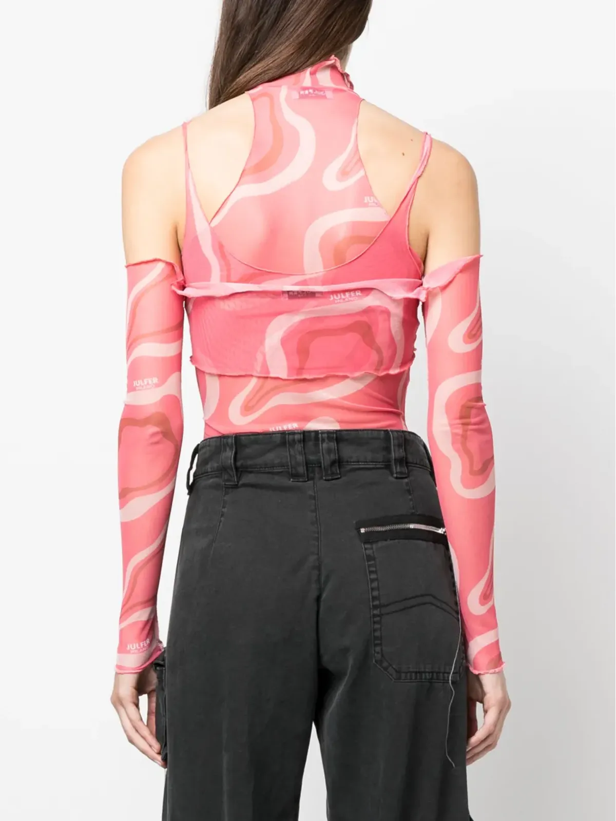JULFER Janet wave-print bodysuit - Pink - 画像4