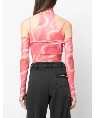 JULFER Janet wave-print bodysuit - Pink - サムネイル4