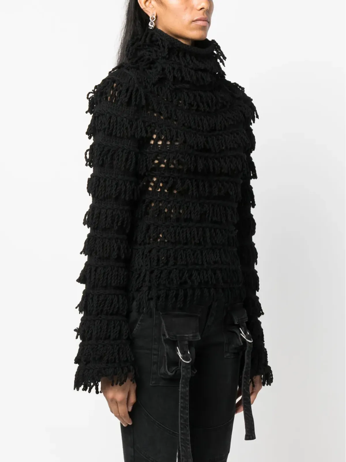 Blumarine フリンジディテールのオープンニットジャンパー - 画像3