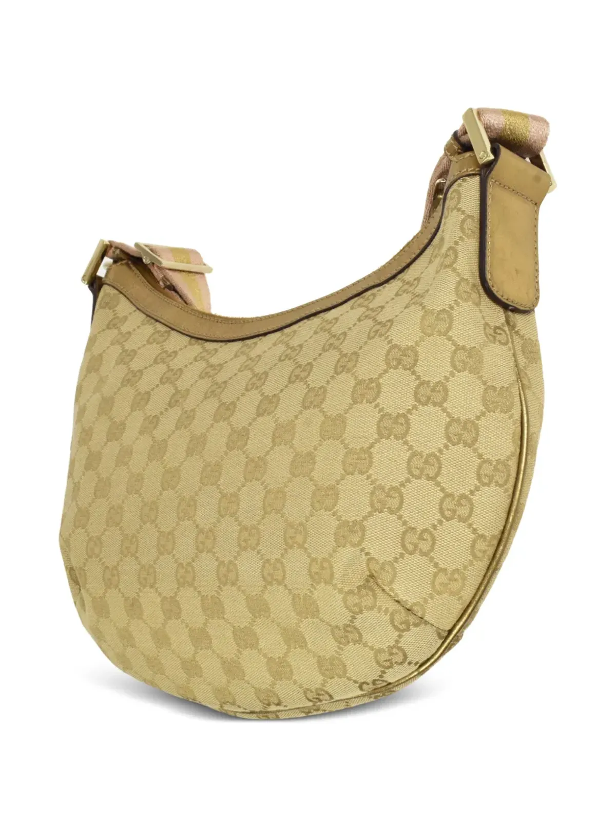Gucci ビンテージ 1990-2000 クラシックGGキャンバス ジップ付きショルダーバッグ - 画像2