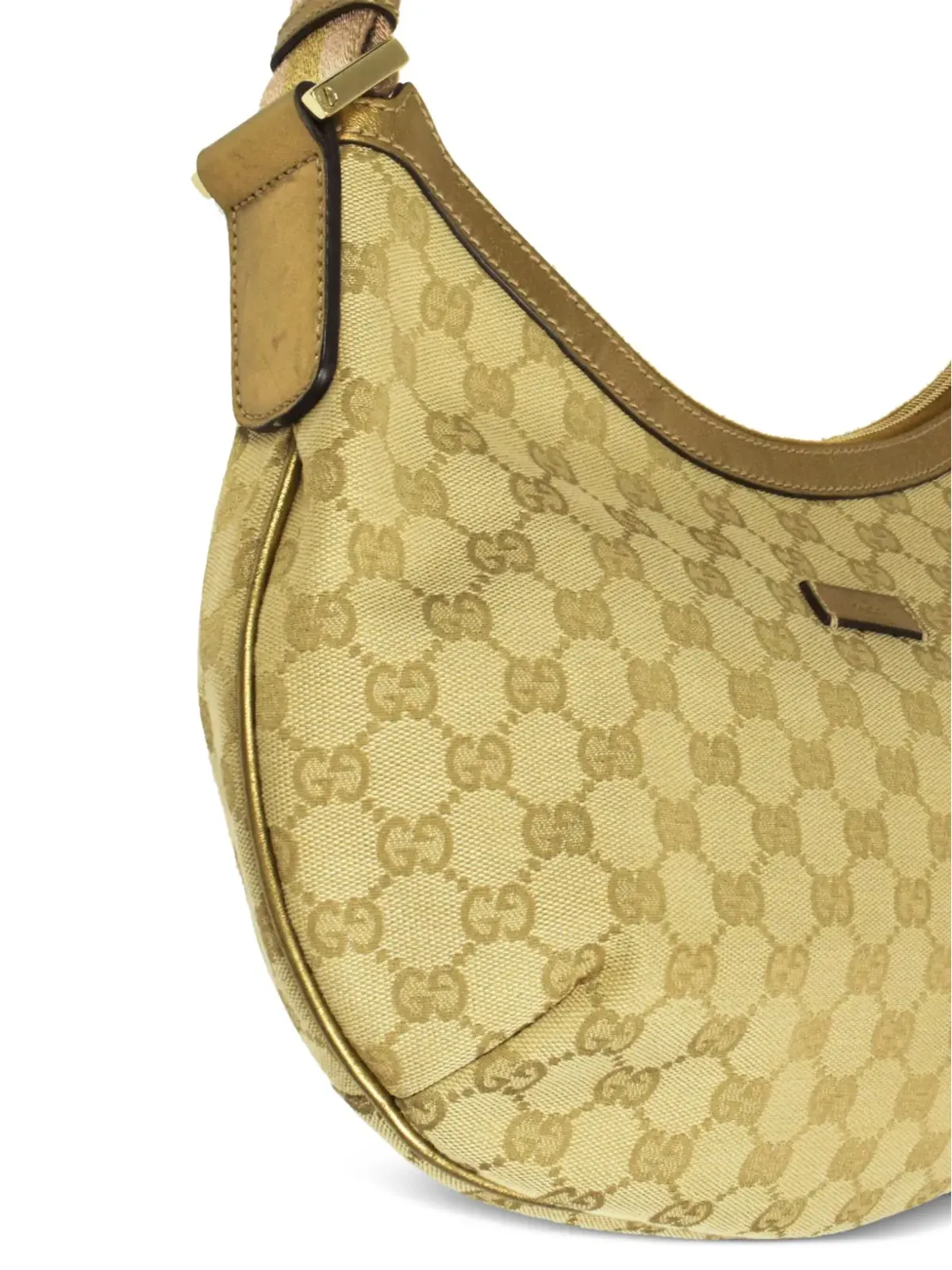 Gucci ビンテージ 1990-2000 クラシックGGキャンバス ジップ付きショルダーバッグ - 画像3