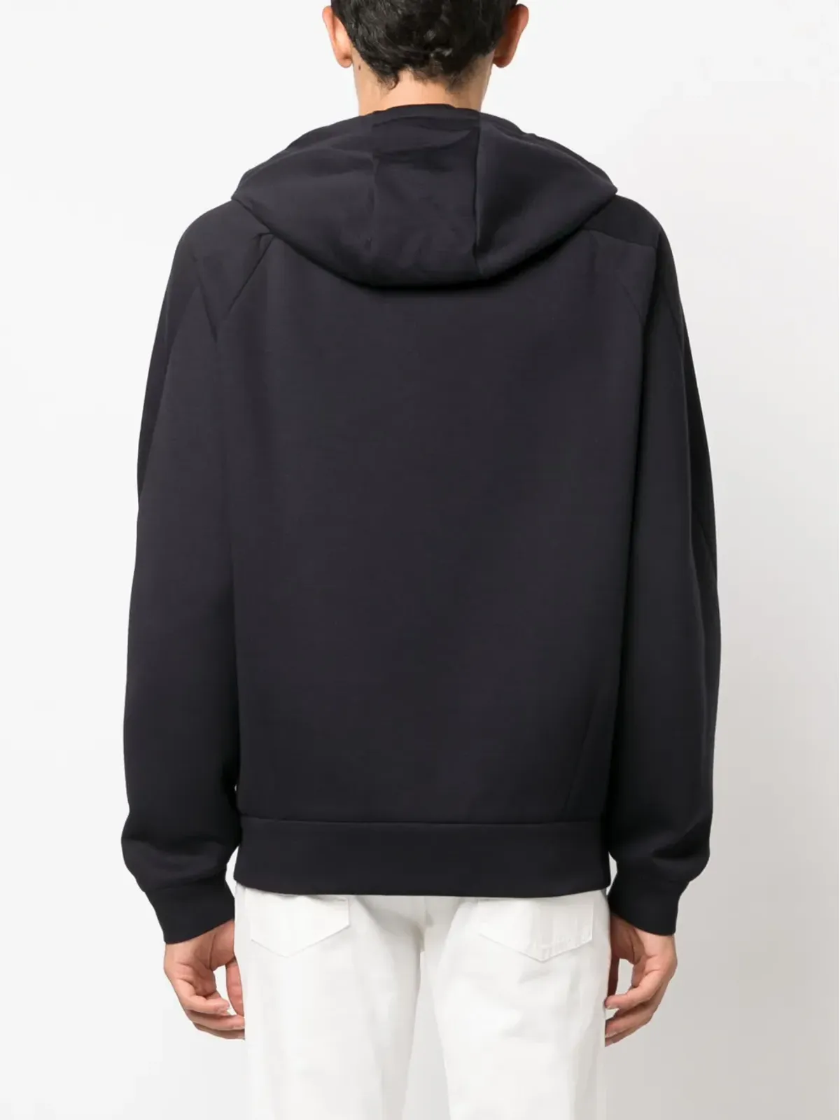 Giorgio Armani logo-embroidered zip-up hoodie - Blue - 画像4