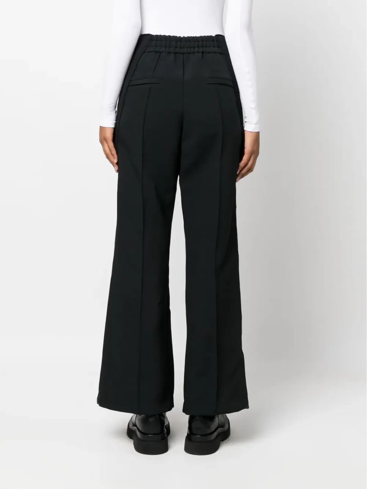 sacai ストライプディテールのストレートパンツ - ブラック - 画像4