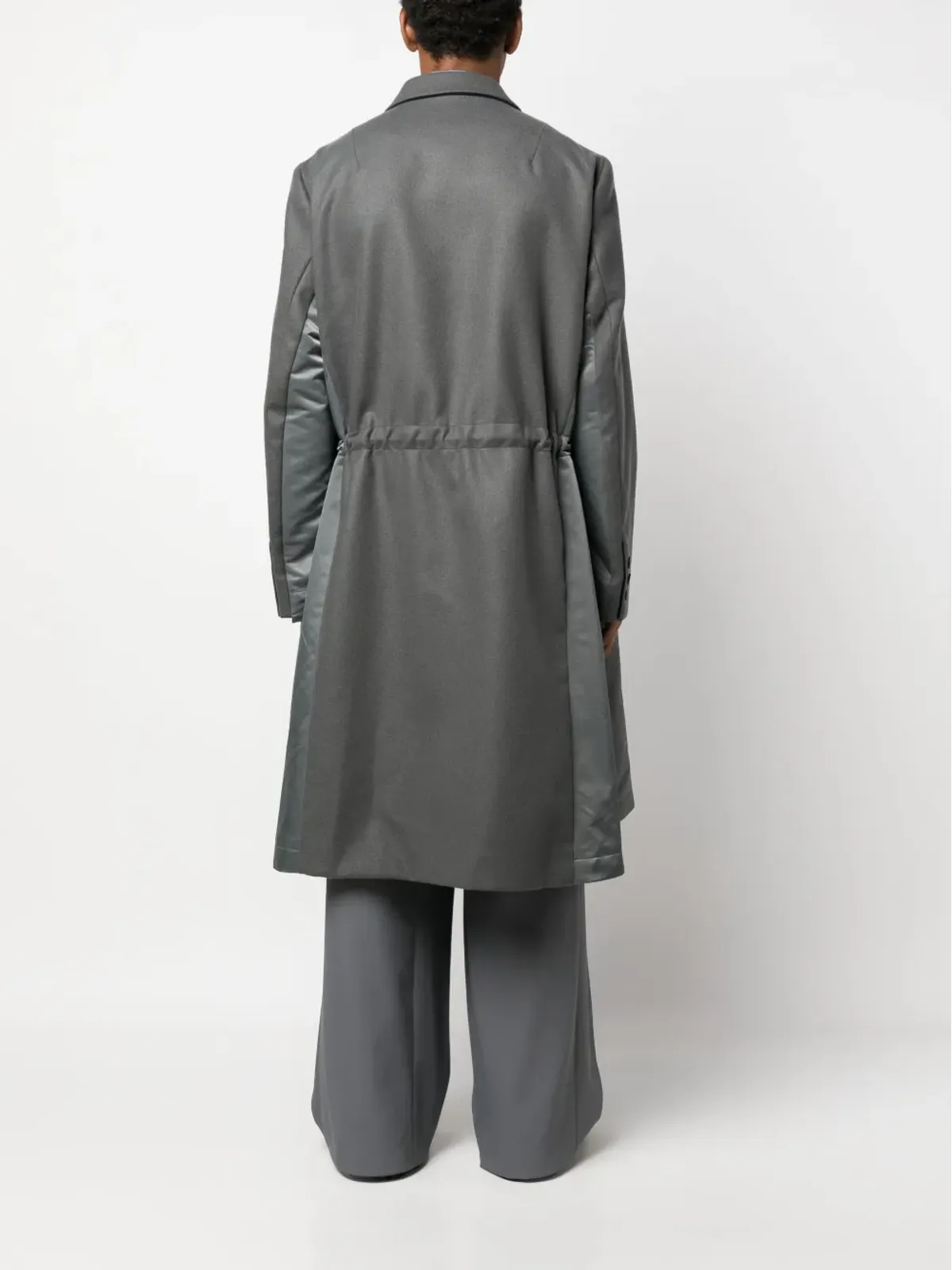 sacai ドローストリング ウール トレンチコート - 画像4