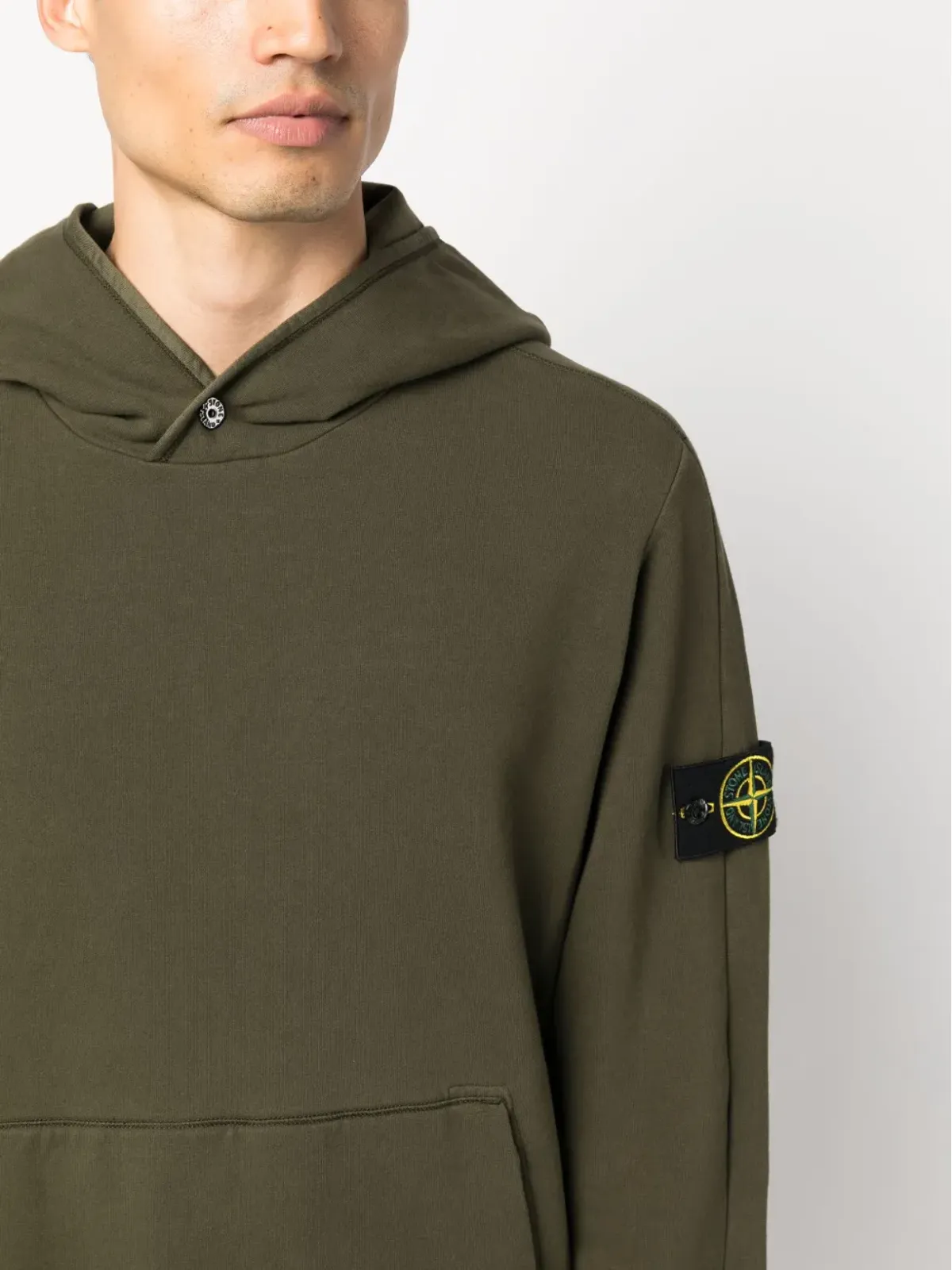 Stone Island ロゴパッチ コットン フード付きパーカー - 画像5