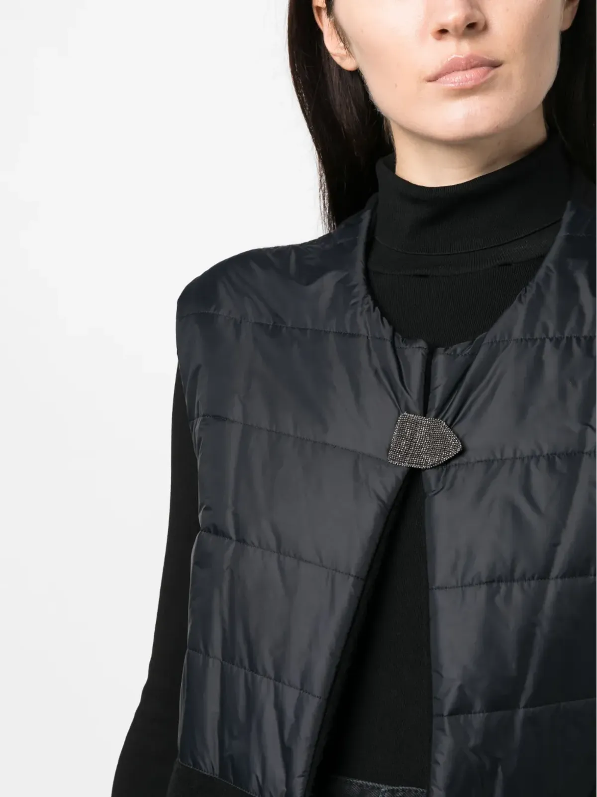 Fabiana Filippi フリンジ付き ウール混紡 パディッド ジレ - 画像5