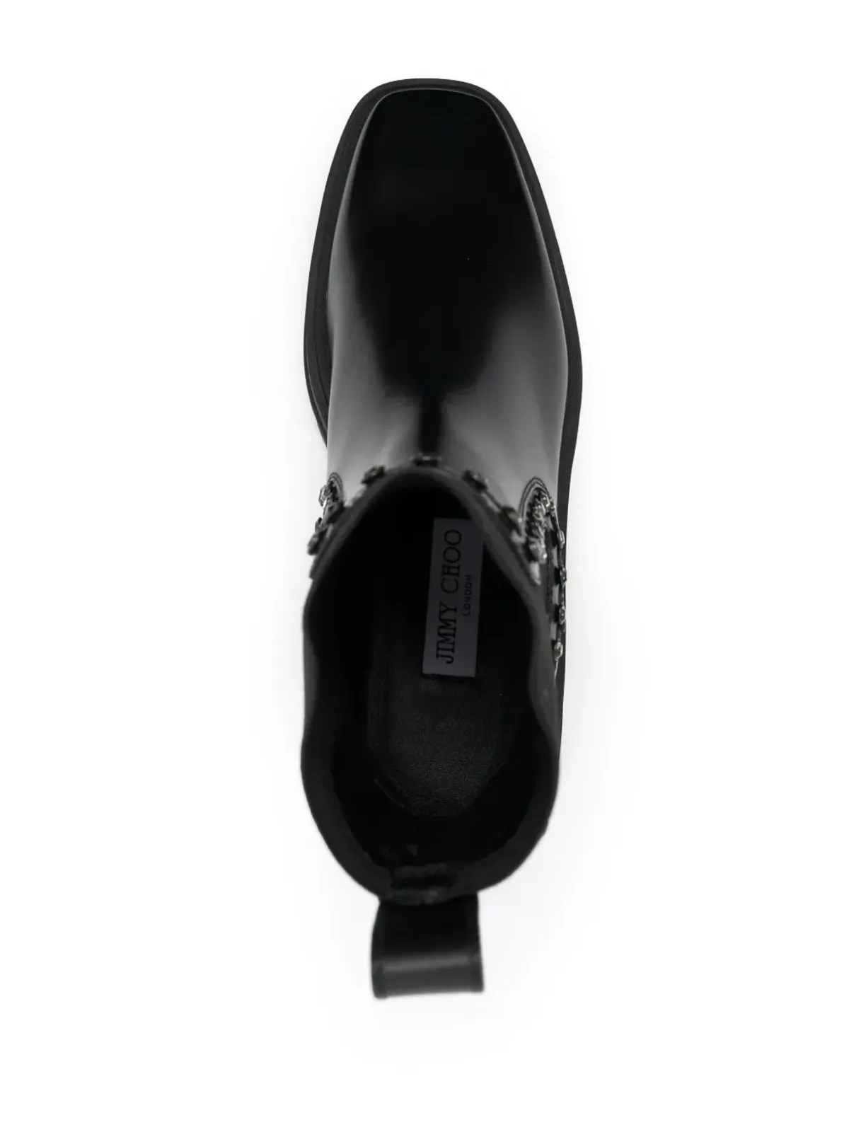 Jimmy Choo ヴェロニーク クリスタルエンブリッシュ レザー ブーツ - 画像4