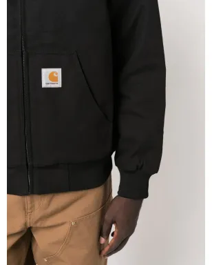 Carhartt WIP ロゴパッチ付きコットンフーデッドジャケット ブラック - サムネイル5