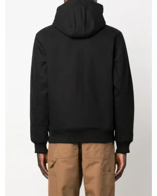Carhartt WIP ロゴパッチ付きコットンフーデッドジャケット ブラック - サムネイル4